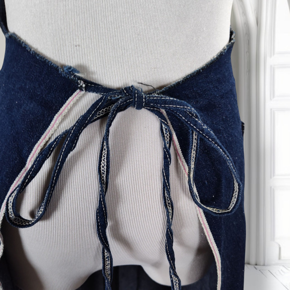Selvedge Denim Work Apron Pinkline Redline Heritage Style Utility Kitchen - Picture 13 of 14